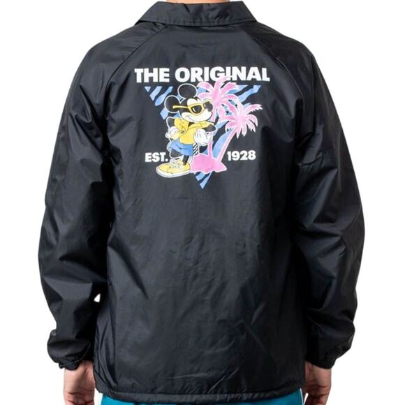 Vans x Disney Torrey 80s Mickey Mouse Jacket Adult XXL Black Windbreaker New - Picture 1 of 10